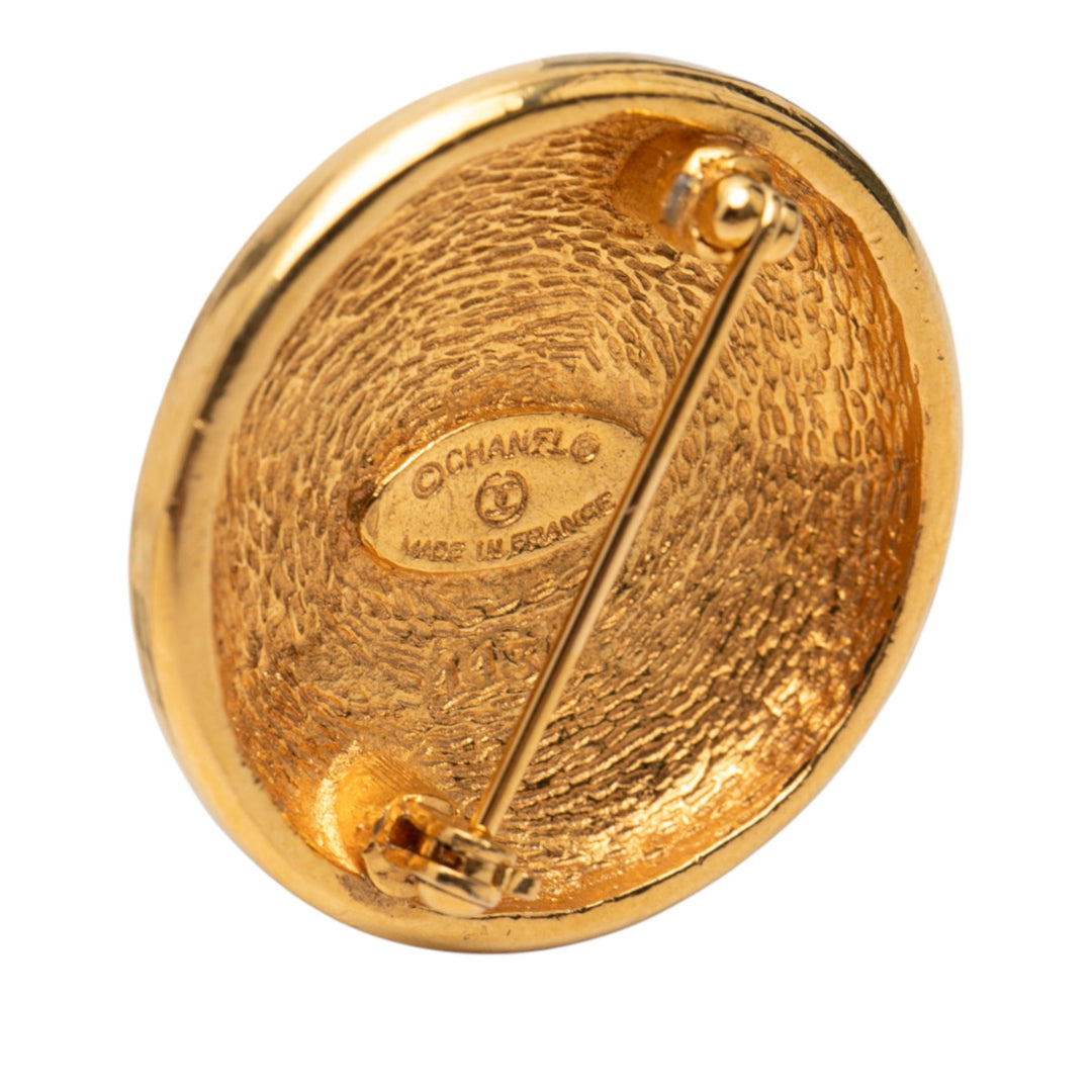 Chanel plaqué CC Rond Broche
