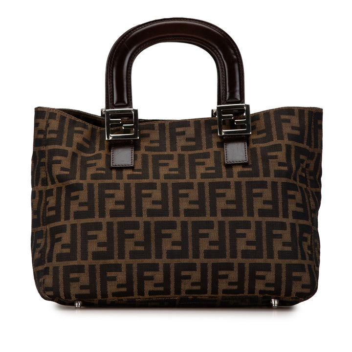 Small Zucca Canvas Twins Tote Brown - Gaby Paris