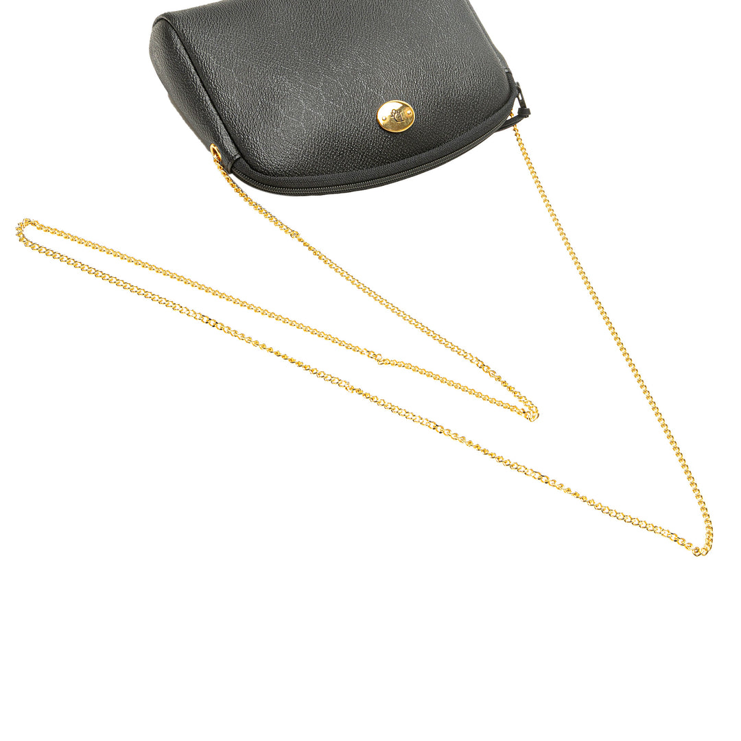 Honeycomb Coated Canvas Chain Crossbody Black - Gaby Paris