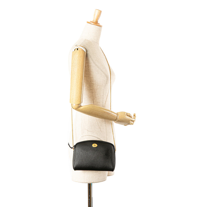 Honeycomb Coated Canvas Chain Crossbody Black - Gaby Paris