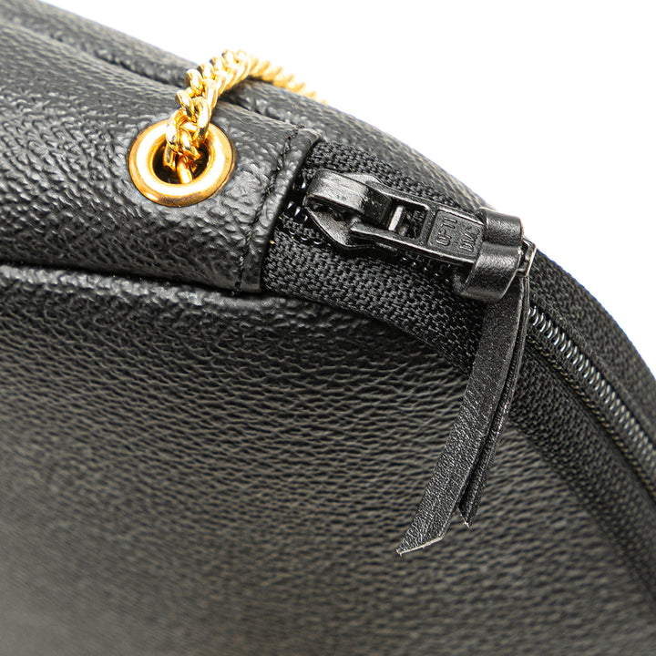 Honeycomb Coated Canvas Chain Crossbody Black - Gaby Paris