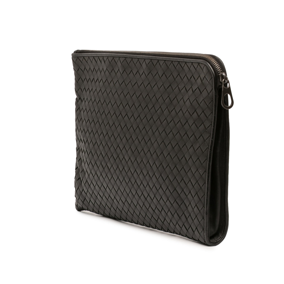 Bottega Veneta Étui Intrecciato Document nappa Moyen Noir – vue 2 – GABY PARIS