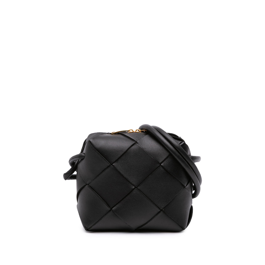 Bottega Veneta Intreccio Cassette Sac caméra Mini Cuir d'agneau Noir – vue principale – GABY PARIS