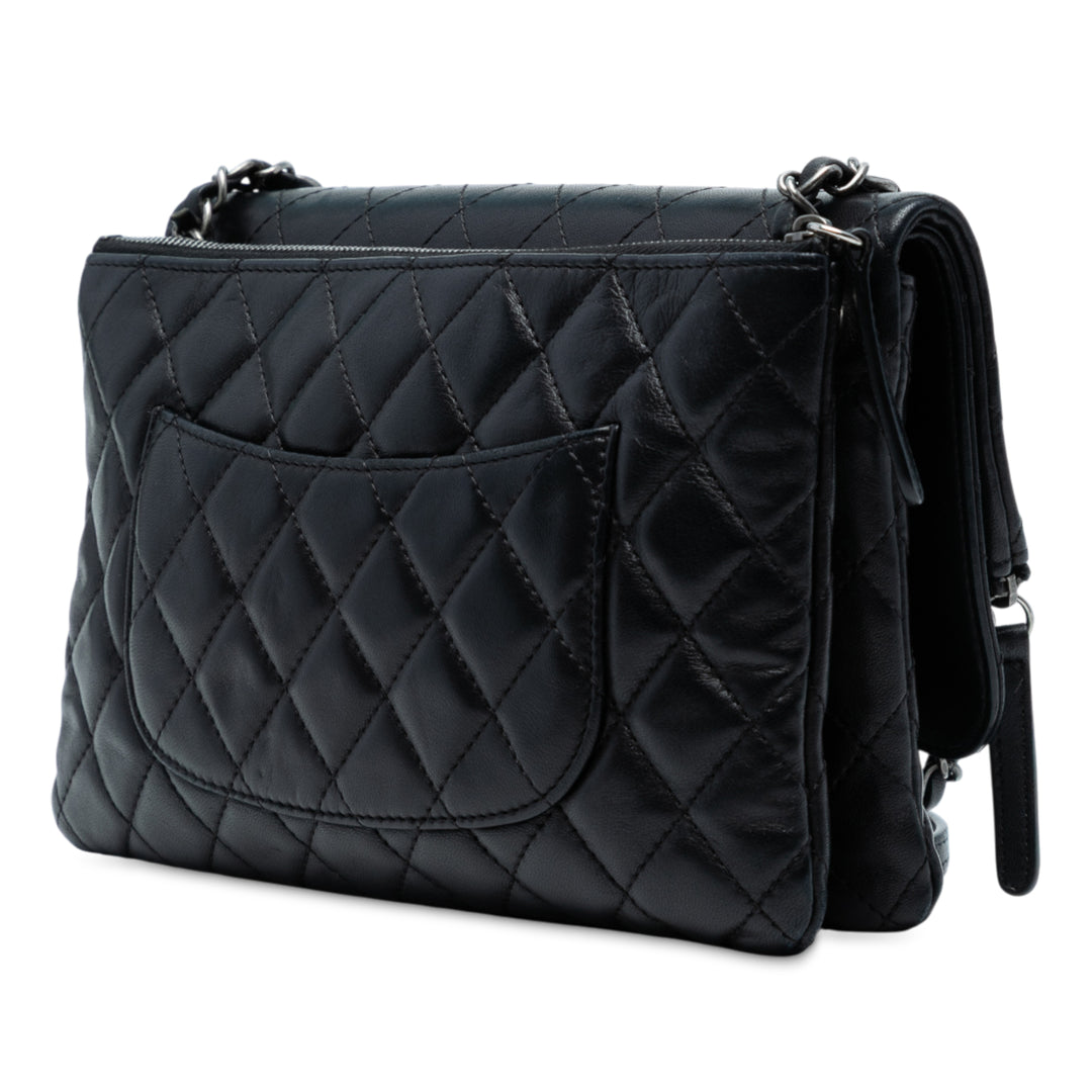 Chanel Paris-Salzburg Cuir d’agneau Zip Multi Flap Noir – GABY PARIS Authentique
