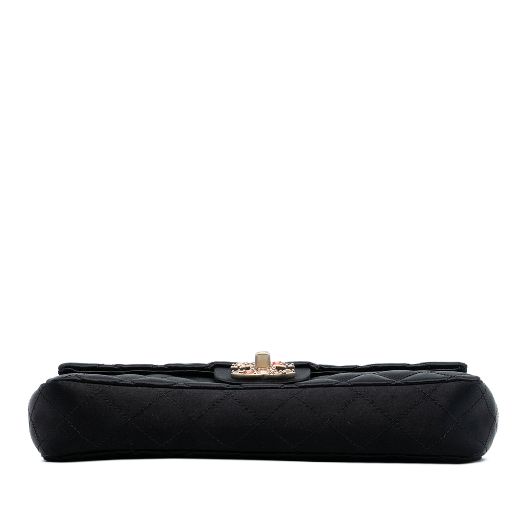 Chanel Matelassé Satin Precious Jewel East West à rabat