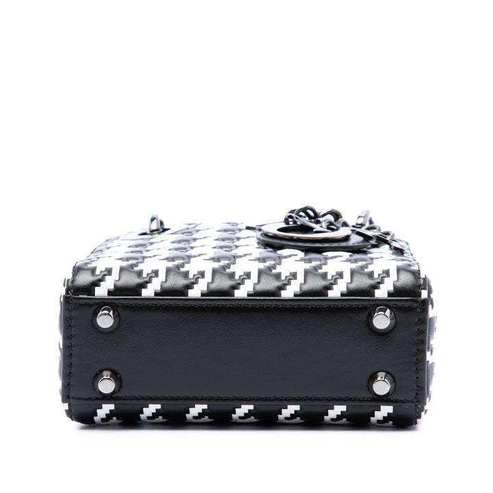 Dior Houndstooth embossé Macro Lady Dior Micro Cuir de veau Noir – vue 3 – GABY PARIS