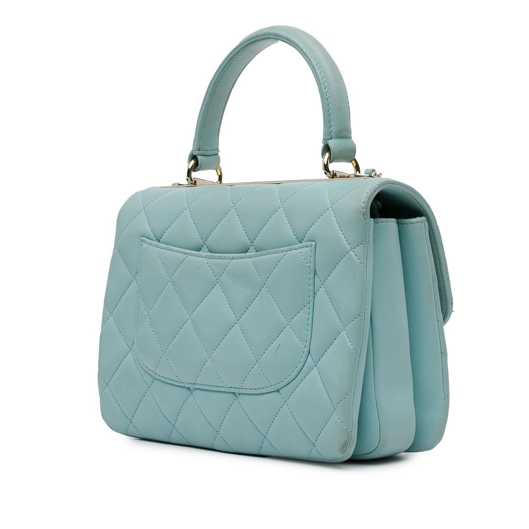 Chanel Small Quilted Cuir d’agneau Trendy CC Flap Bleu