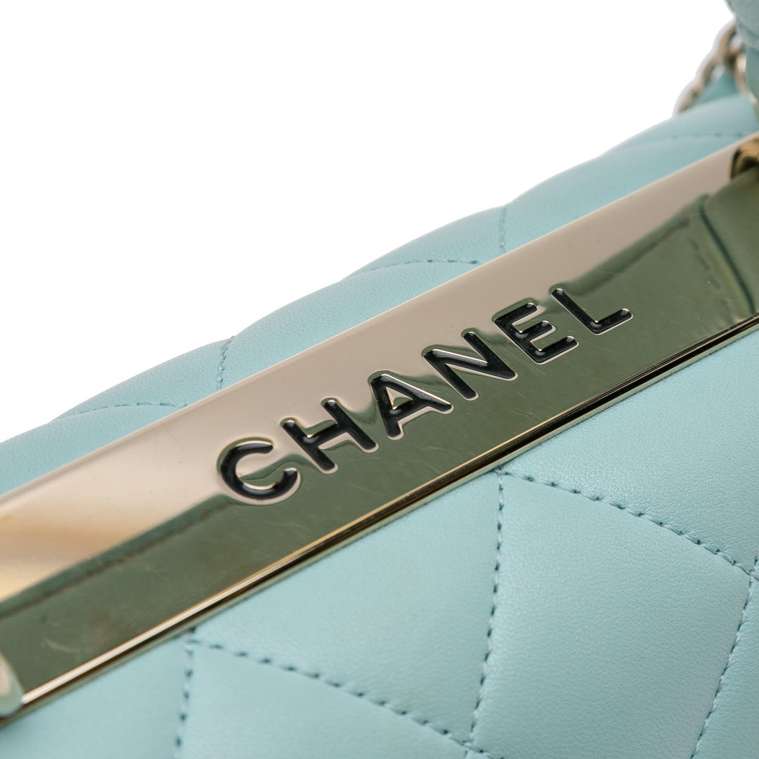 Chanel Small Quilted Cuir d’agneau Trendy CC Flap Bleu