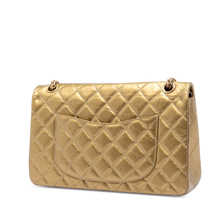 Chanel Matelassé Metallic vieilli Cuir de veau Reissue 2.55 Double rabat 226