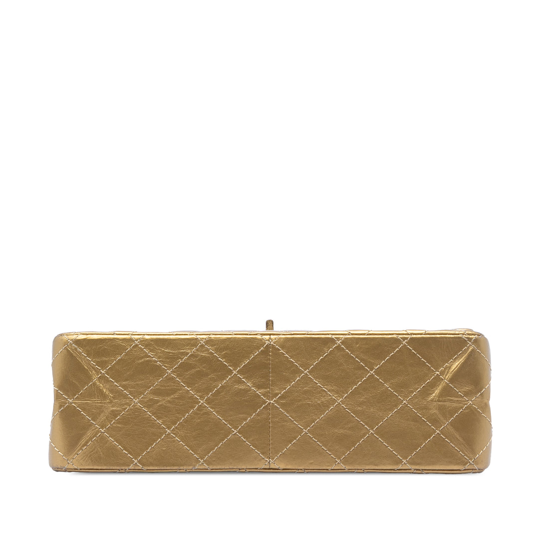 Chanel Matelassé Metallic vieilli Cuir de veau Reissue 2.55 Double rabat 226