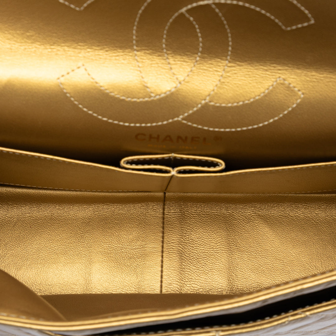 Chanel Matelassé Metallic vieilli Cuir de veau Reissue 2.55 Double rabat 226