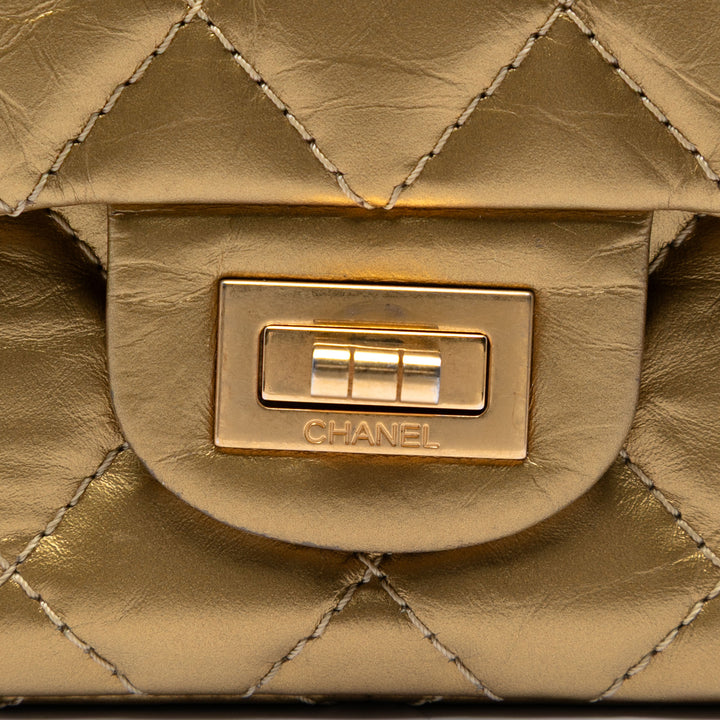 Chanel Matelassé Metallic vieilli Cuir de veau Reissue 2.55 Double rabat 226