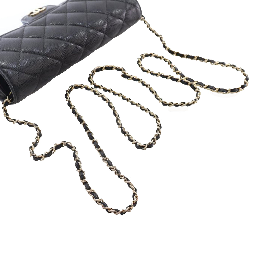 Caviar Sunglasses Case on Chain Black - Gaby Paris