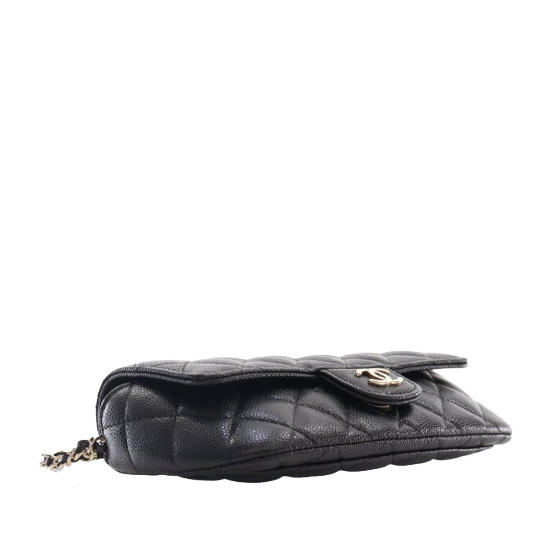 Caviar Sunglasses Case on Chain Black - Gaby Paris