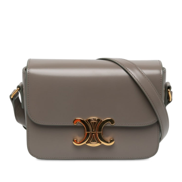 Celine brillant Triomphe Sac Teen Cuir de veau Marron – vue principale – GABY PARIS