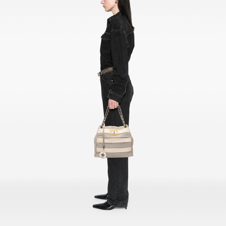 Chanel Bicolor Nylon Grosgrain Reissue 2.55 Shopping Cabas