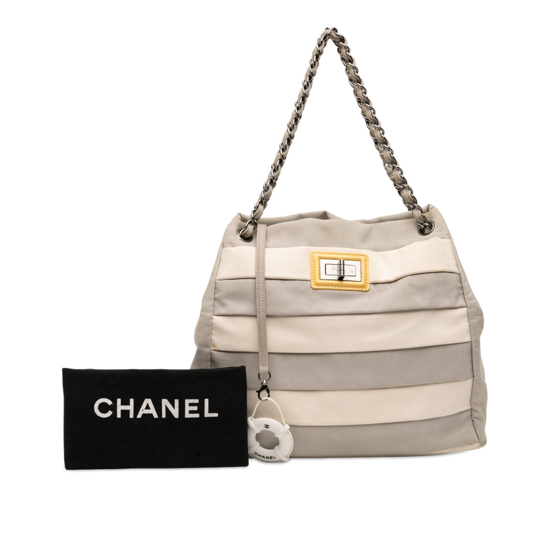 Chanel Bicolor Nylon Grosgrain Reissue 2.55 Shopping Cabas