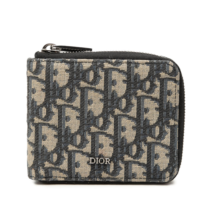 Zippé Portefeuille Oblique Bleu