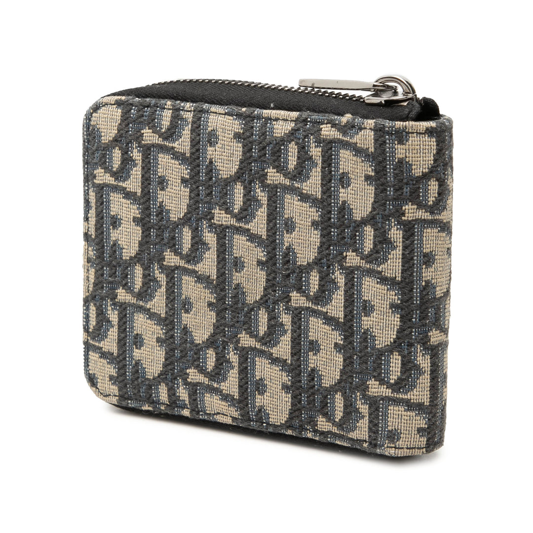 Zippé Portefeuille Oblique Bleu