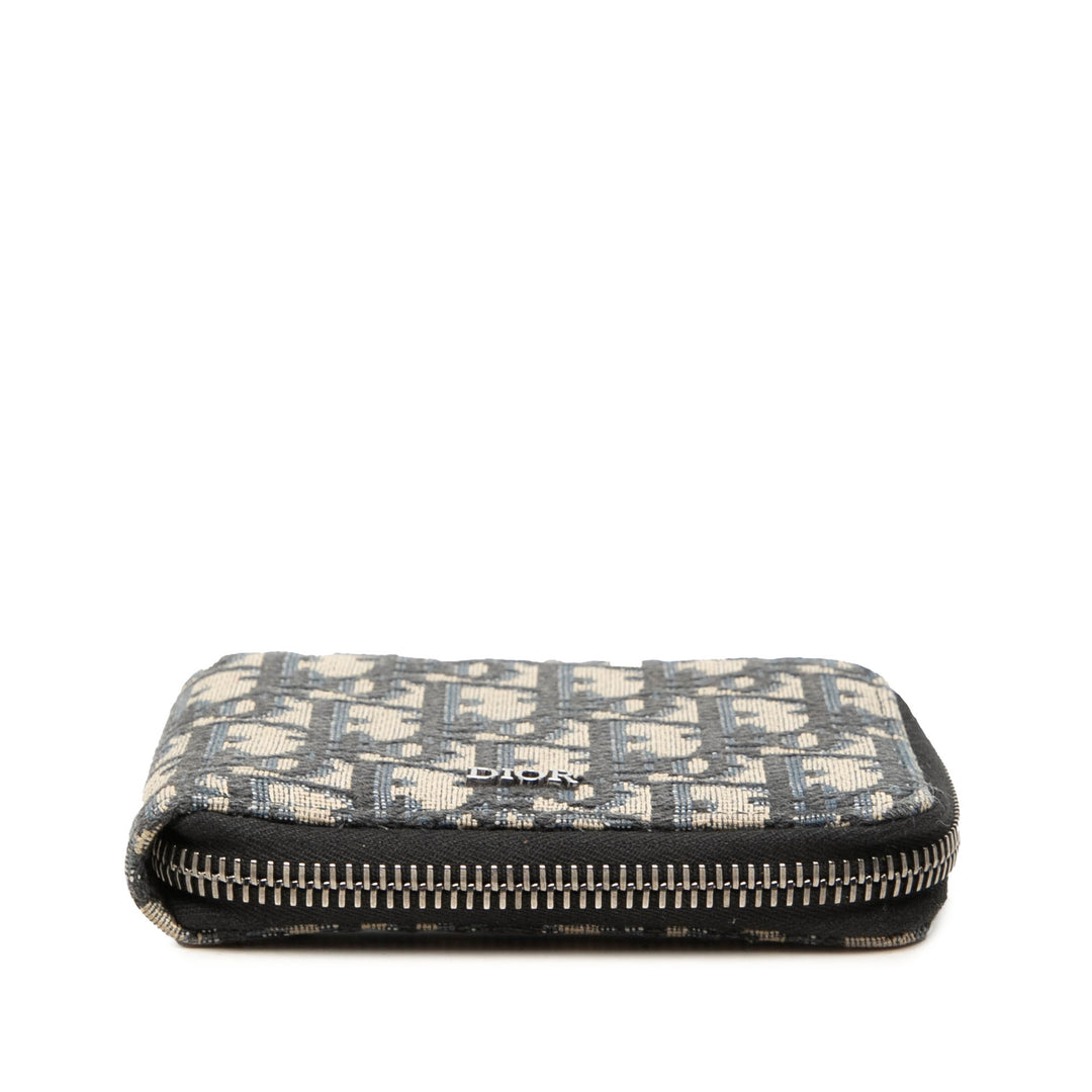Zippé Portefeuille Oblique Bleu