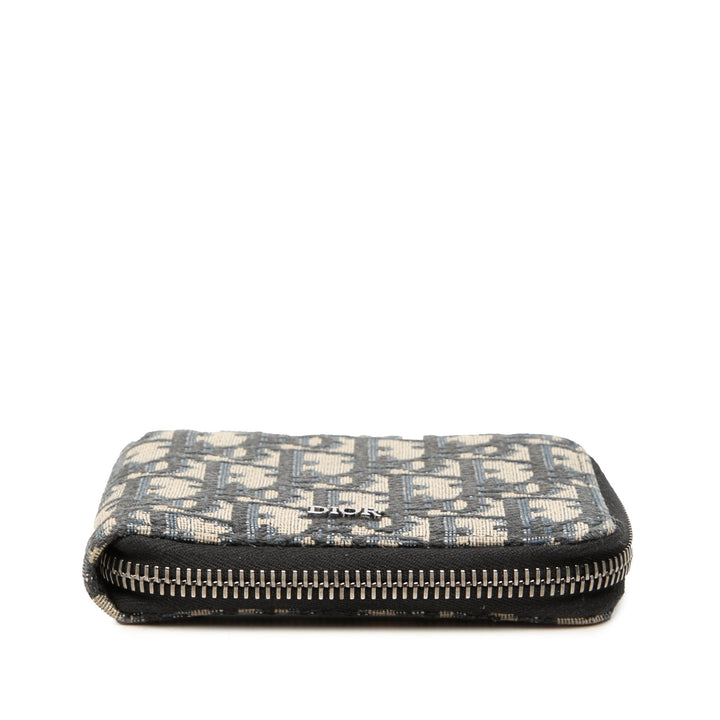 Zippé Portefeuille Oblique Bleu