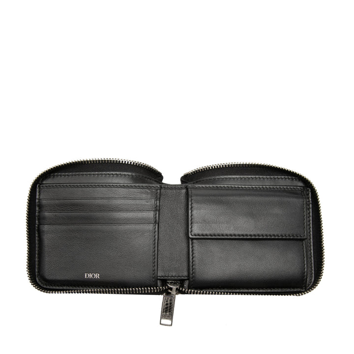 Zippé Portefeuille Oblique Bleu