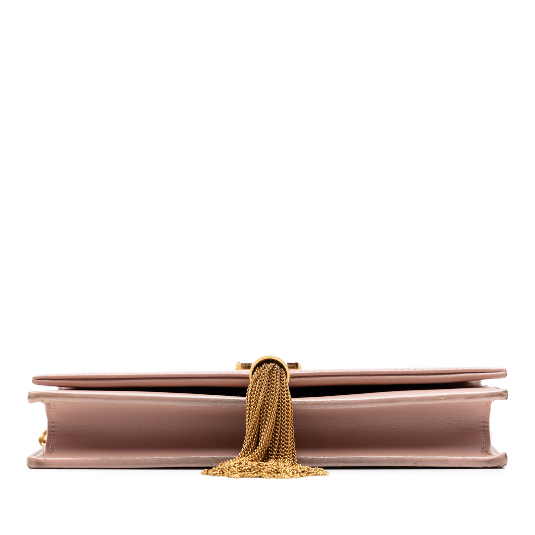 Saint Laurent Smooth Cuir de veau Monogram Kate Pompon Wallet on Chain