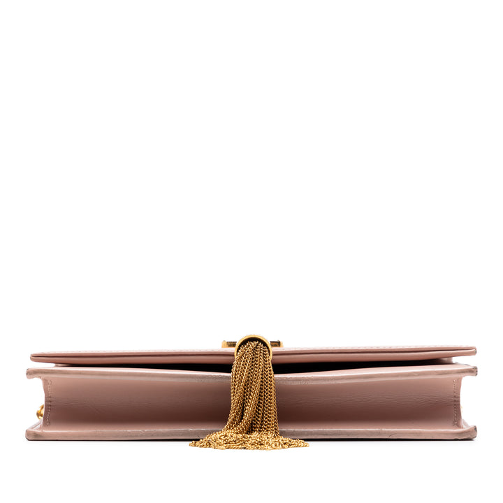 Saint Laurent Smooth Cuir de veau Monogram Kate Pompon Wallet on Chain