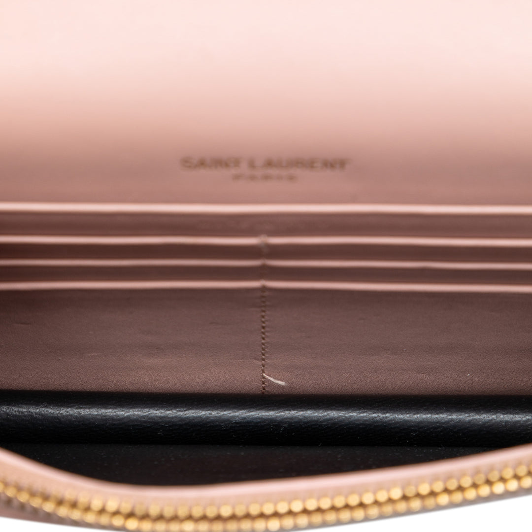 Saint Laurent Smooth Cuir de veau Monogram Kate Pompon Wallet on Chain