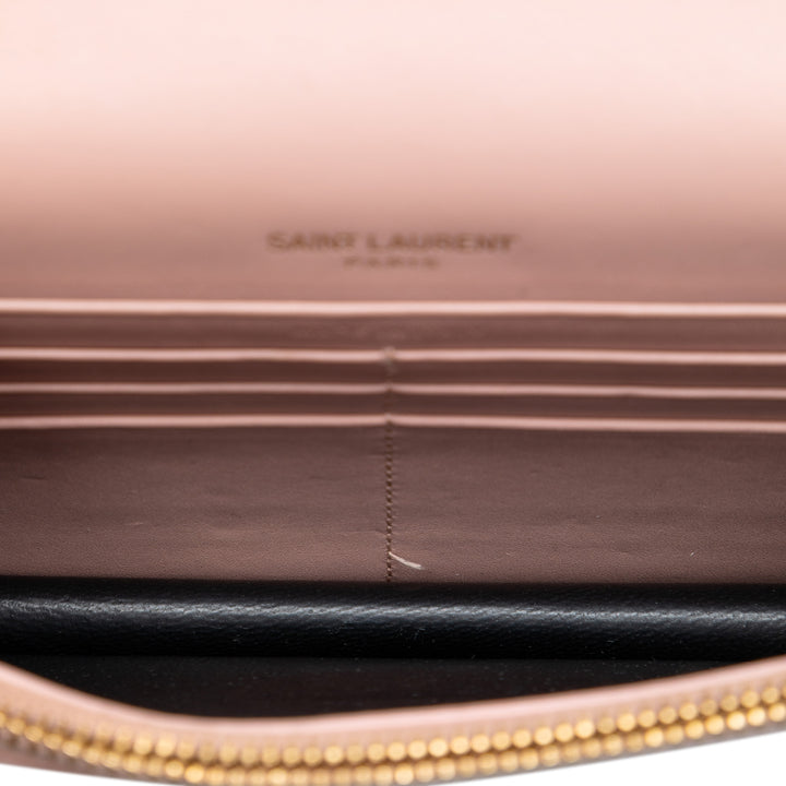 Saint Laurent Smooth Cuir de veau Monogram Kate Pompon Wallet on Chain