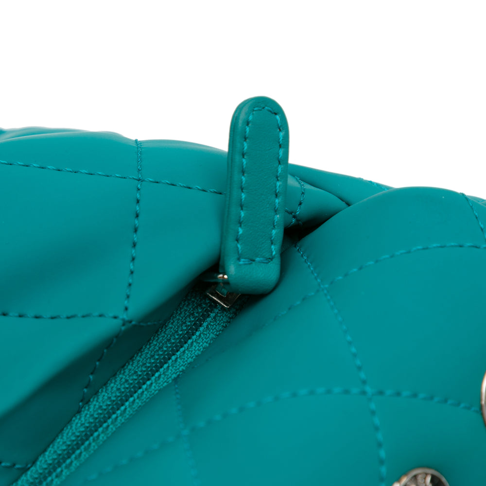 CC Quilted Calfskin Single Flap Blue - Gaby Paris