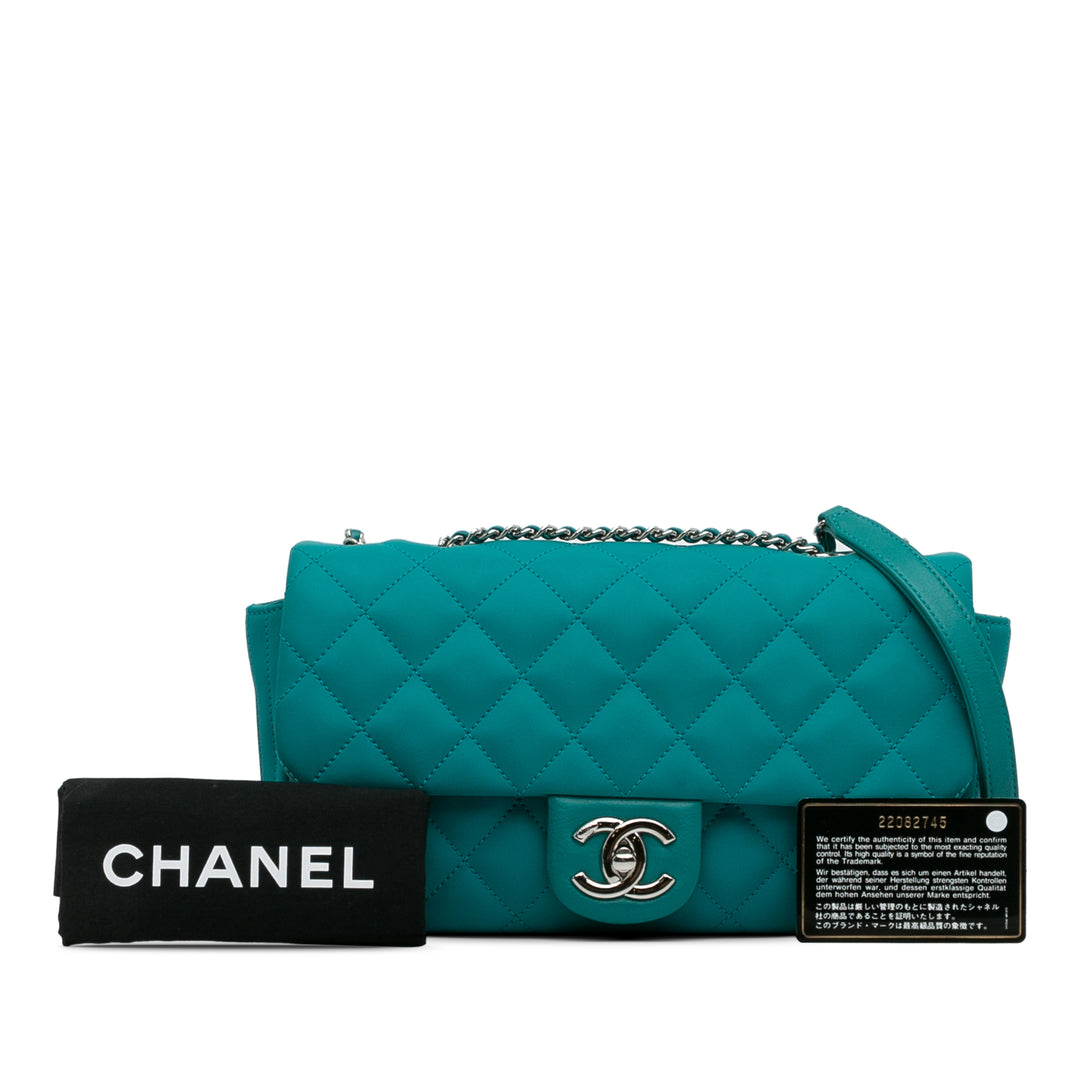 CC Quilted Calfskin Single Flap Blue - Gaby Paris