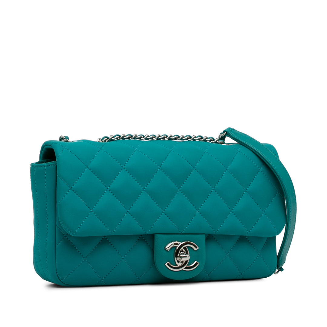 CC Quilted Calfskin Single Flap Blue - Gaby Paris