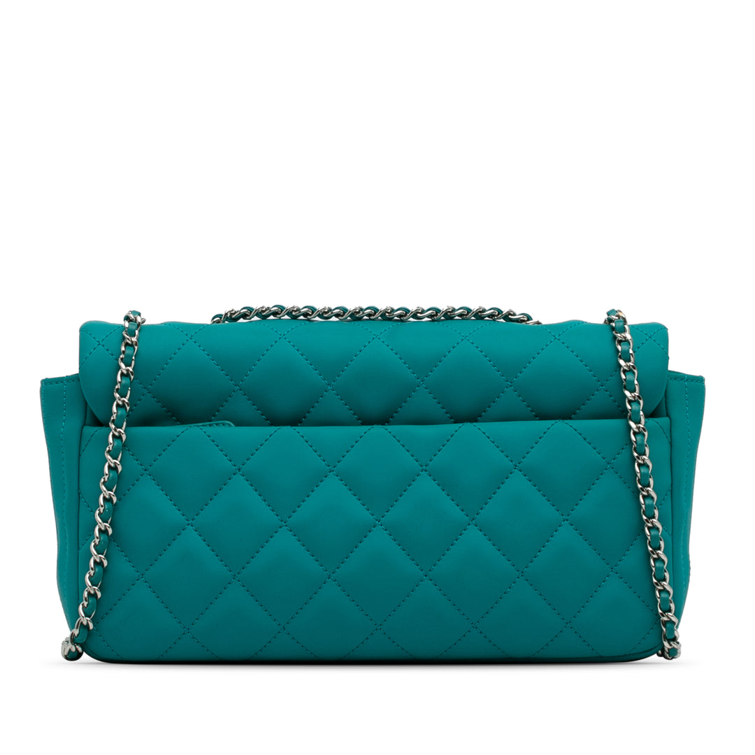CC Quilted Calfskin Single Flap Blue - Gaby Paris