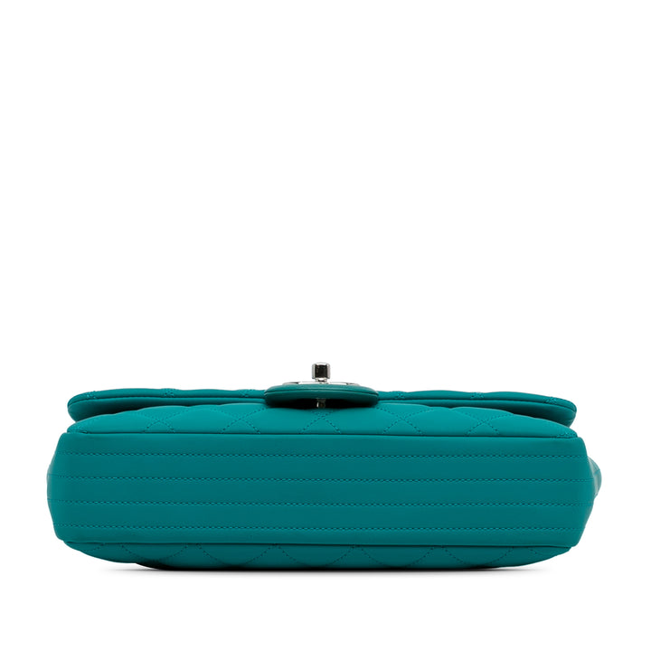 CC Quilted Calfskin Single Flap Blue - Gaby Paris