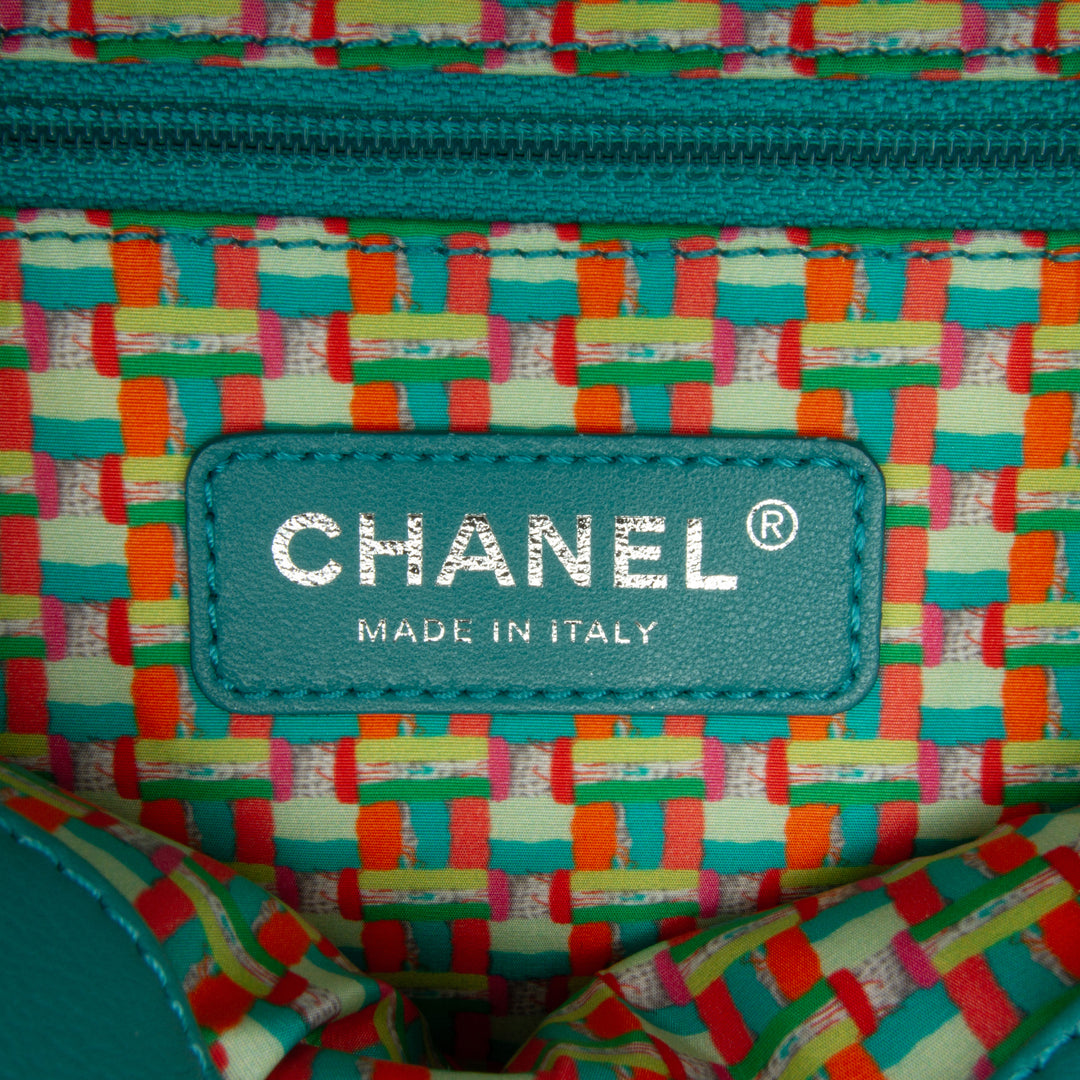 CC Quilted Calfskin Single Flap Blue - Gaby Paris