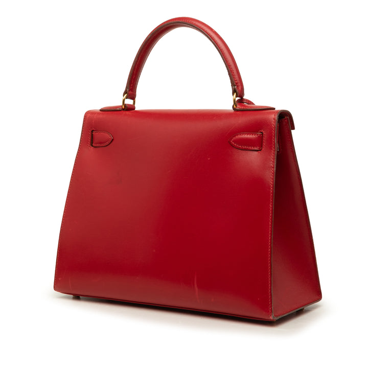 Hermès Sac à main Box Veau Kelly Sellier 28 Box Rouge – vue 2 – GABY PARIS
