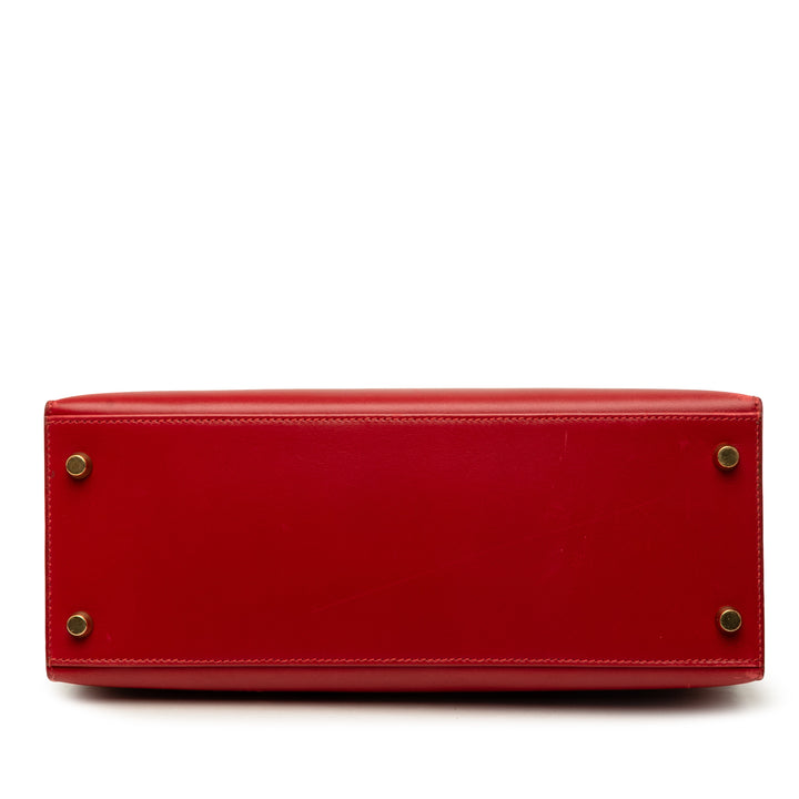 Hermès Sac à main Box Veau Kelly Sellier 28 Box Rouge – vue 3 – GABY PARIS