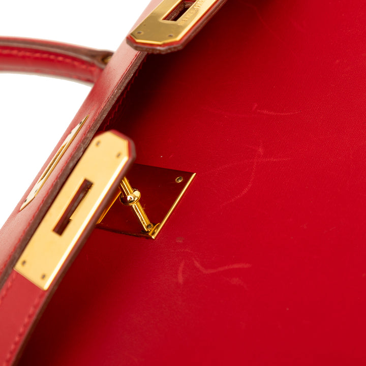 Hermès Sac à main Box Veau Kelly Sellier 28 Box Rouge – vue 6 – GABY PARIS