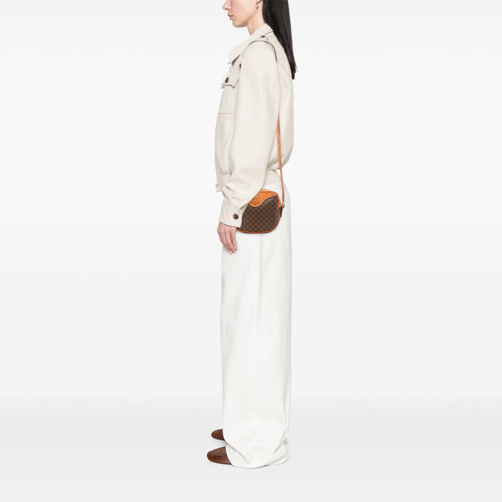 Macadam Coated Canvas Crossbody Brown - Gaby Paris