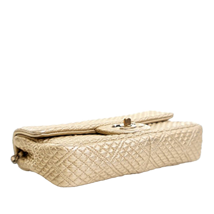 Chanel Small Micro Matelassé Metallic Cuir d'agneau Coin à rabat