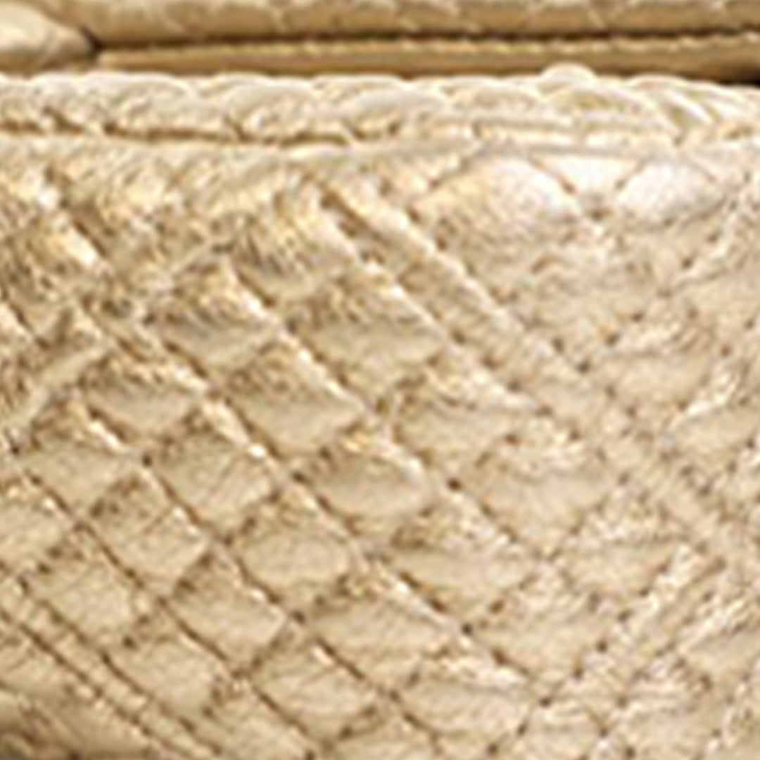 Chanel Small Micro Matelassé Metallic Cuir d'agneau Coin à rabat