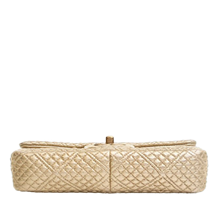Chanel Small Micro Matelassé Metallic Cuir d'agneau Coin à rabat
