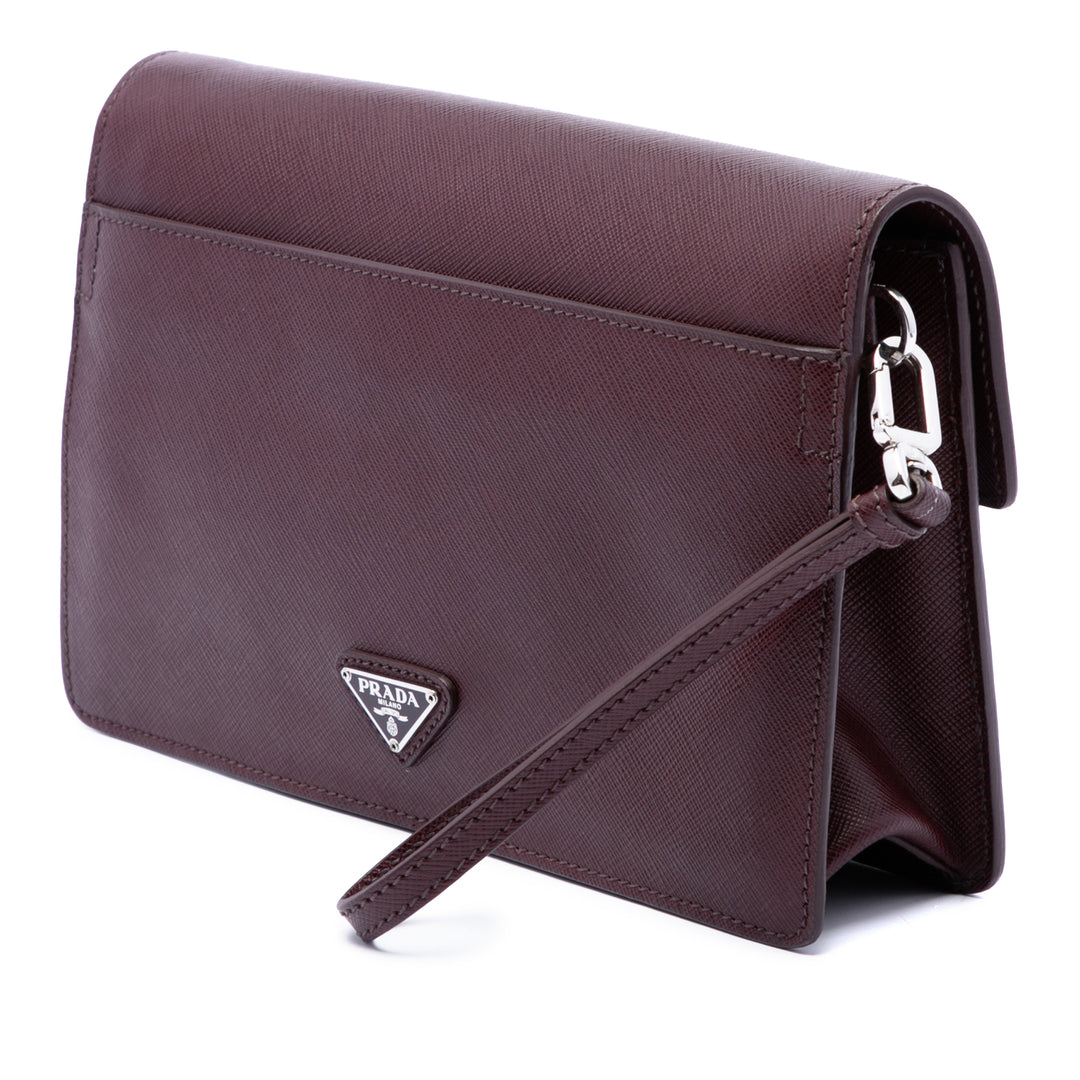 Push Lock Pochette Saffiano Rouge
