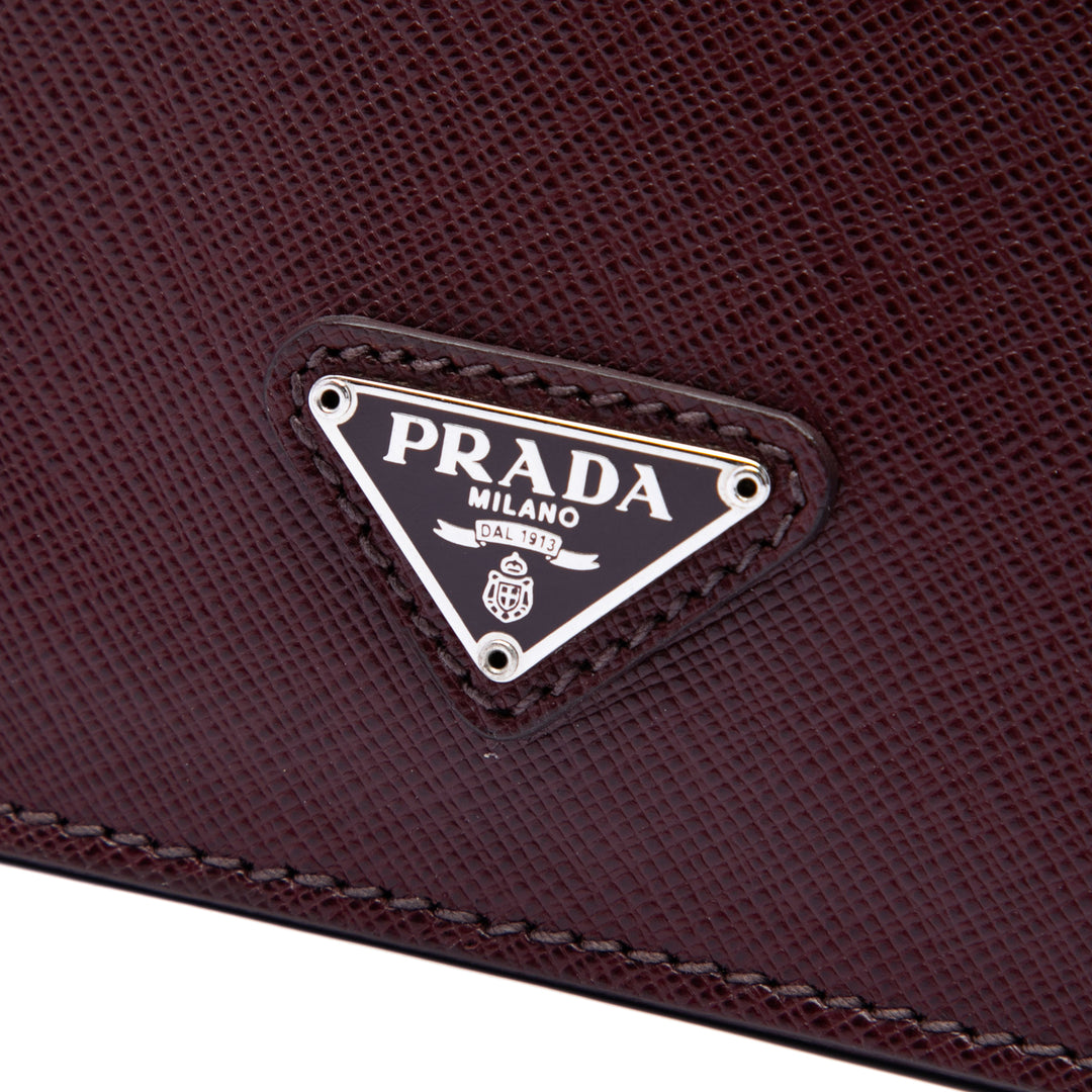 Push Lock Pochette Saffiano Rouge
