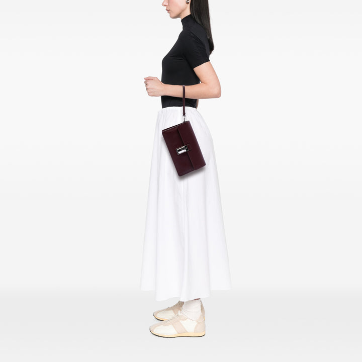 Push Lock Pochette Saffiano Rouge