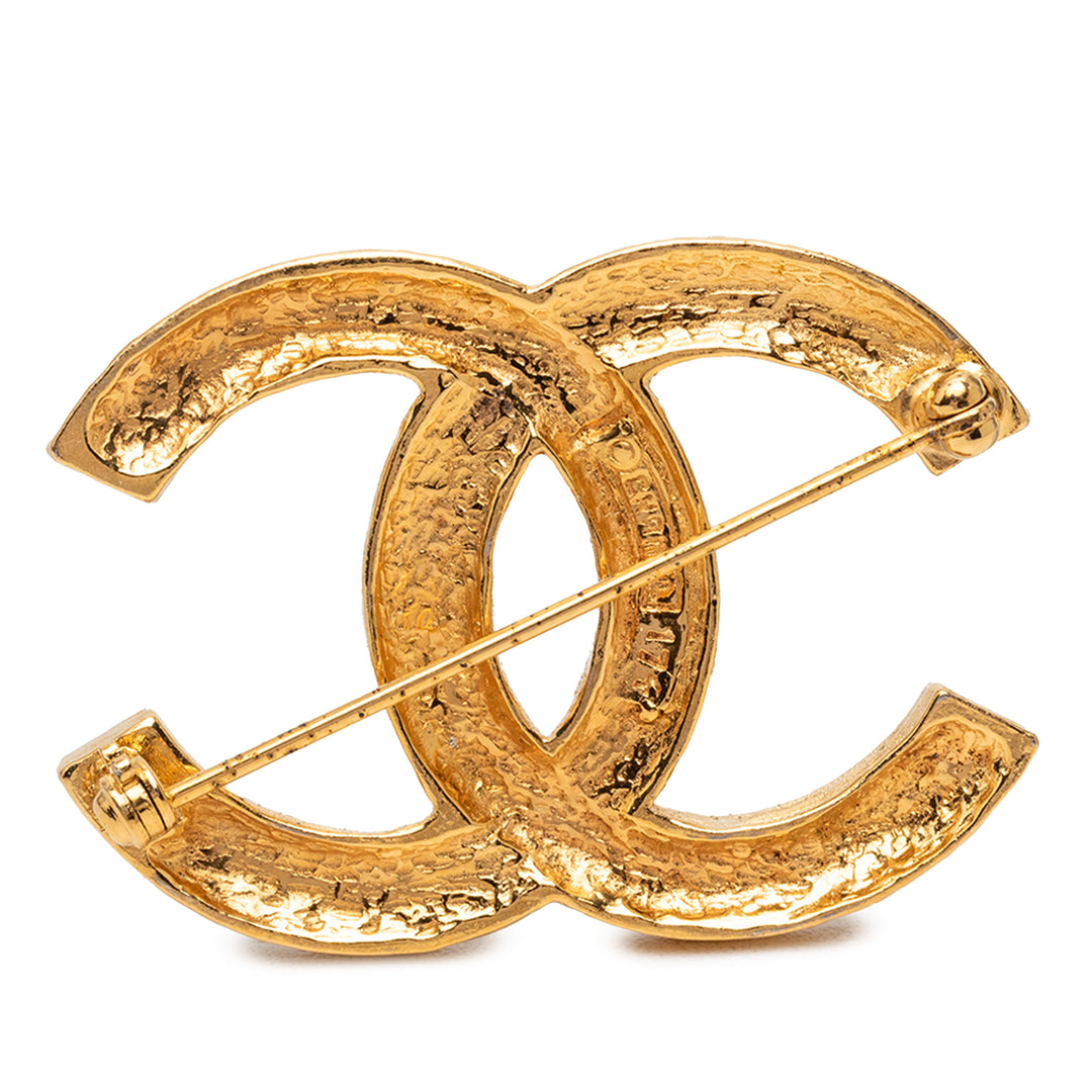 Chanel CC plaqué Strass Broche