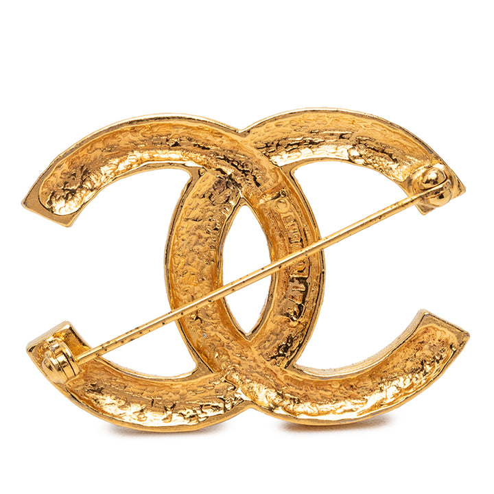 Chanel CC plaqué Strass Broche