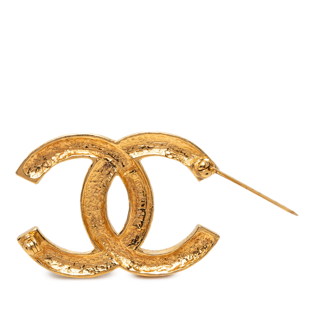 Chanel CC plaqué Strass Broche