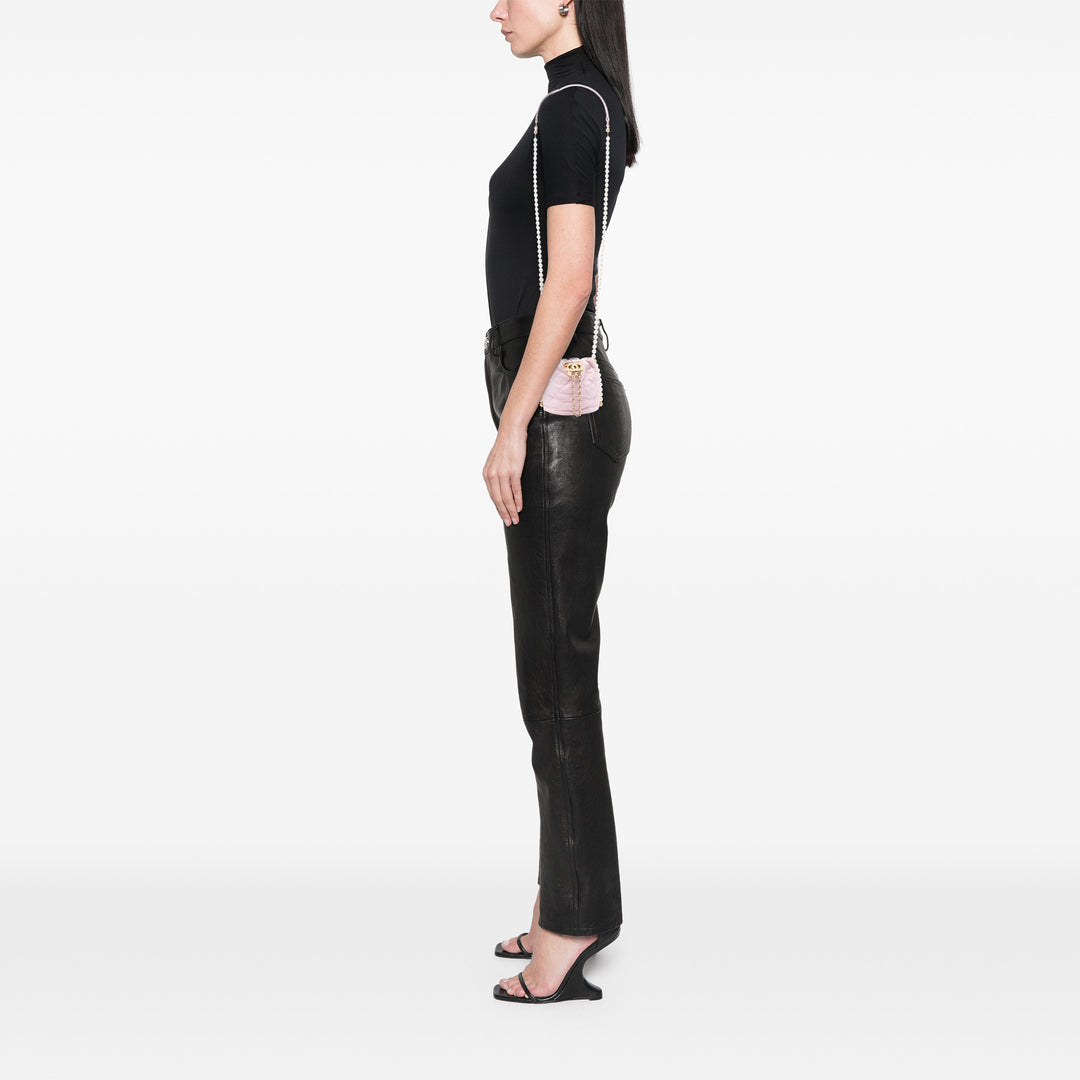 Chanel Mini Matelassé Cuir de veau About Perles Drawstring Bucket Bag